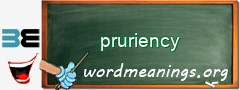 WordMeaning blackboard for pruriency